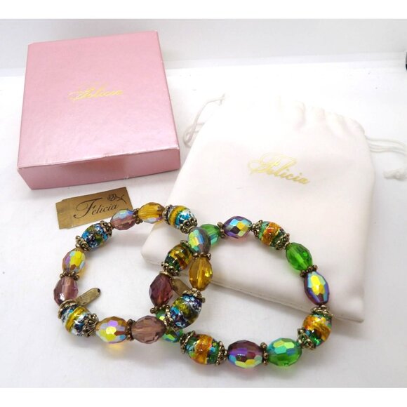 Felicia Jewelry - Felicia the Goddess Collection Beaded Mukti Stone Stretch Bracelets